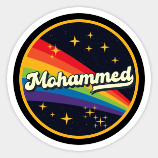 Mohammed // Rainbow In Space Vintage Style Sticker